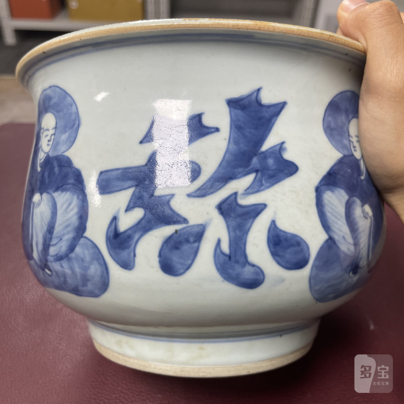 清顺治 青花阿弥陀佛纹炉 - 图7